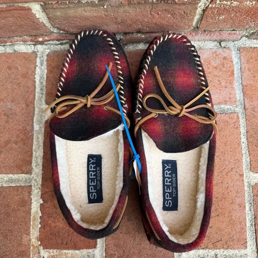 Sperry Top Sider Men's Brandon Faux Fur Lined Slippers Moccasin Size 9 NWT